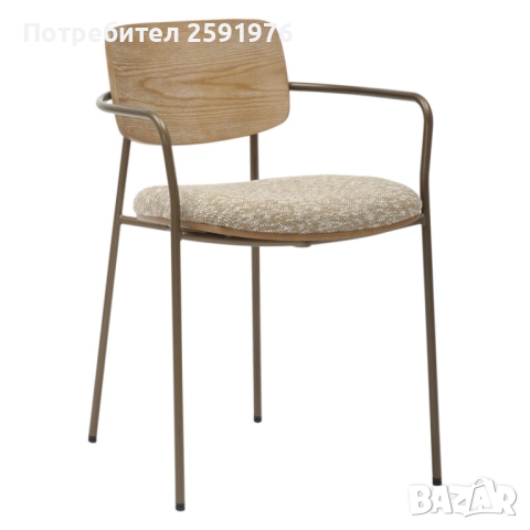 Трапезен стол, VIKKI, Бежов, Polywood, 54х54х75см., снимка 1