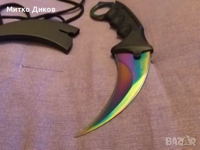  Нож Карамбит с калъвче за врата нов  Karambit Tactical, тактически нож