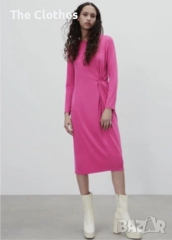 Рокля Zara S размер цикламена, снимка 2 - Рокли - 53571071