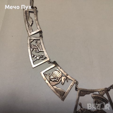 Старо сребърно колие (178), снимка 3 - Колиета, медальони, синджири - 41926941