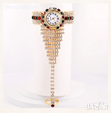 Relogio Feminin Луксозен дамски кварцов часовник,уникален дизайн с пръстен., снимка 8 - Дамски - 44804375
