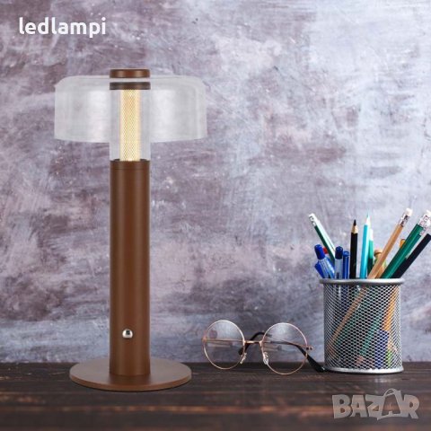 Настолна LED Лампа 1W Димиране Кафява Презареждане Топло Бяла Светлина, снимка 6 - Настолни лампи - 41143410