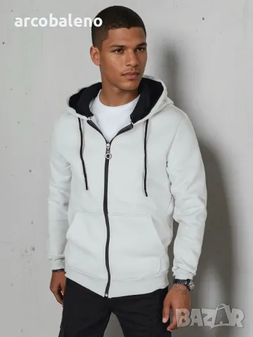 Мъжки суичър с цип и качулка, 4цвята , снимка 6 - Суичъри - 49472610