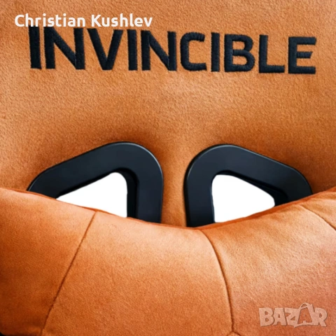 Оранжев велурен геймърски стол с поставка за крака – ергономичен, метална рамка, снимка 2 - Столове - 53275427