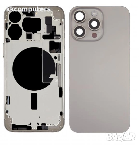 Капак батерия / Задно стъкло Оборудван + Магнит за iPhone 15 Pro Max 6.7 / Графит / Баркод : 483834