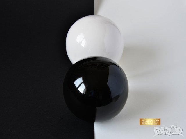 Декоративни керамични сфери / Подарък декорация за дома / Сфери черно и бяло / Ин и Ян, снимка 4 - Декорация за дома - 40512953