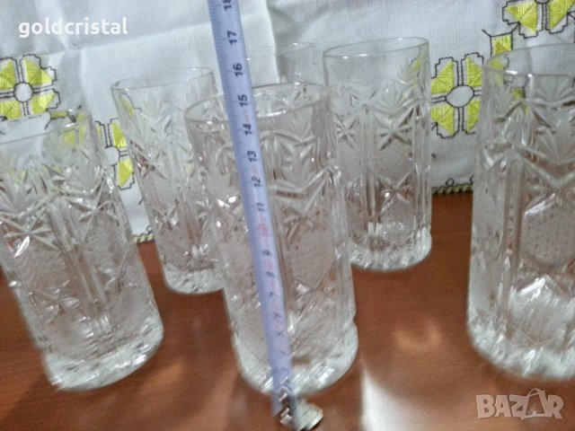 Кристални чаши за вода уиски вино ракия , снимка 7 - Антикварни и старинни предмети - 40462725