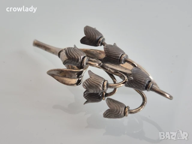 Цвете Красива сребърна момина сълза ръчна авторска изработка 2, снимка 3 - Антикварни и старинни предмети - 51104889