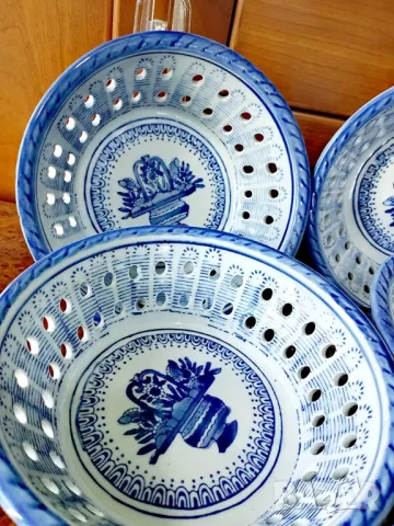 Ажурна  фруктиера от  рязан порцелан -Vintage Ramsel Hamburg, снимка 4 - Чинии - 49012546