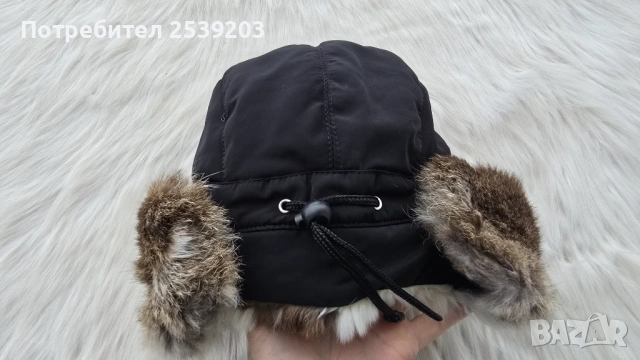 Шапка ушанка с естествен косъм, снимка 10 - Шапки - 53347989