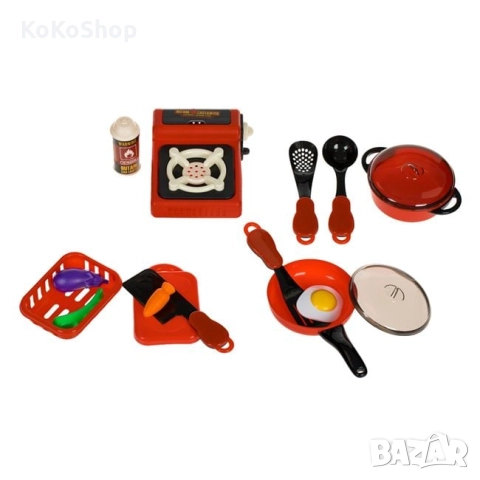 Детски кухненски комплект с котлон и аксесоари, снимка 2 - Образователни игри - 52286046