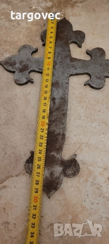 голям християнски кръст изработен от стомана, снимка 2 - Антикварни и старинни предмети - 51923519