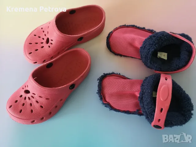 Доставка до СПИДИ АВТОМАТ 2,14€ - Детски крокс 2 в 1 - лято-зима, размер 27-28. Подплатата се маха , снимка 2 - Детски пантофи - 55811401