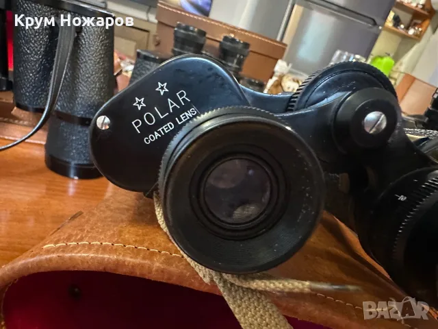 Продавам Бинокъл POLAR coated lens 7x35 Fieled 65”N 62241 в добро състояние с кожена ,чантичка, снимка 2 - Антикварни и старинни предмети - 55961492
