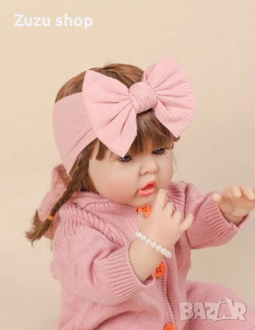 Комплект от 3 броя бебешки ленти за глава с панделка, снимка 4 - Комплекти за бебе - 50872867