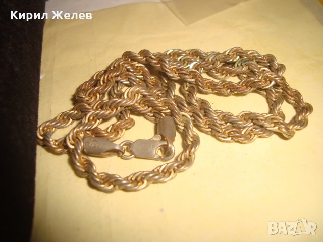 ПОЗЛАТЕН 14К ВИНТИДЖ СТОМАНЕН КРАСИВ ЛАНЕЦ РЯДКА ПЛЕТКА ВЕРИЖКА СИНДЖИРЧЕ МОЖЕ и за КЮСТЕК 24785, снимка 4 - Колиета, медальони, синджири - 34481179