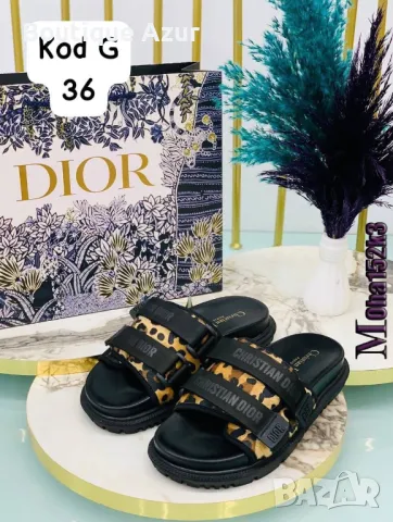 чехли christian dior с леопардов акцент , снимка 5 - Чехли - 50307194