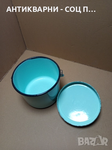 Соц Стара Емайлирана Съдинка Съд За Мляко 4лт. , снимка 2 - Антикварни и старинни предмети - 51913652