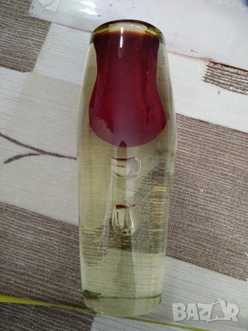 Ретро, чешка стъклена ваза., снимка 4 - Антикварни и старинни предмети - 53845809