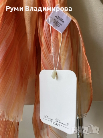 Оранжев шал Young dreams, Milano, с етикет, снимка 4 - Шалове - 55154131