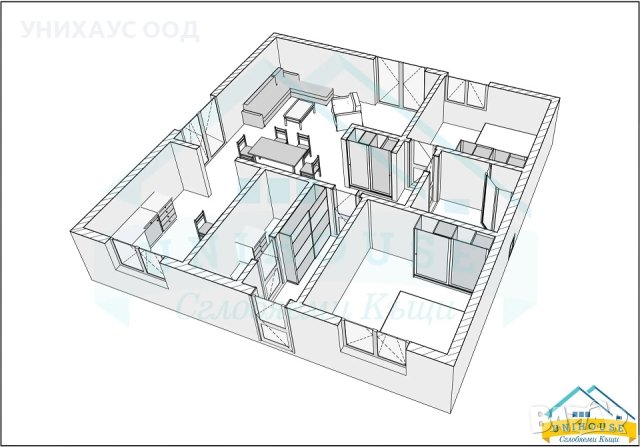 Едноетажна Къща Дом Слава 99 м2, снимка 4 - Строителни материали - 35187250
