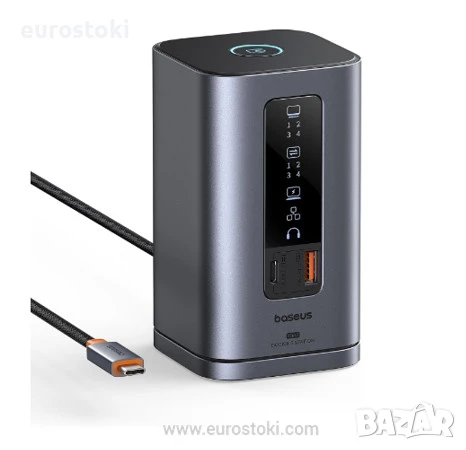 Докинг станция BASEUS Spacemate Series 11-в-1, за 3 монитора с 2 x HDMI 1 x DP 4K @ 60Hz, 3 x USB-A
