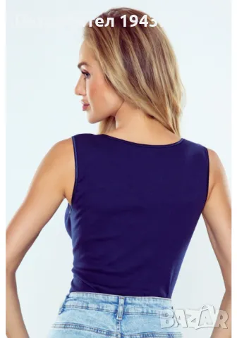 Дамски потник с широки презрамки в тъмносин цвят DANA, снимка 2 - Потници - 48117782