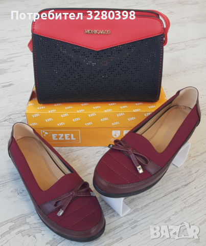 Дамски обувки на платформа в червен цвят