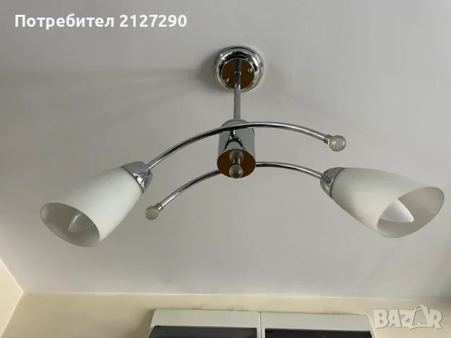 Полилей Хром стъкло, снимка 3 - Лампи за таван - 56217973