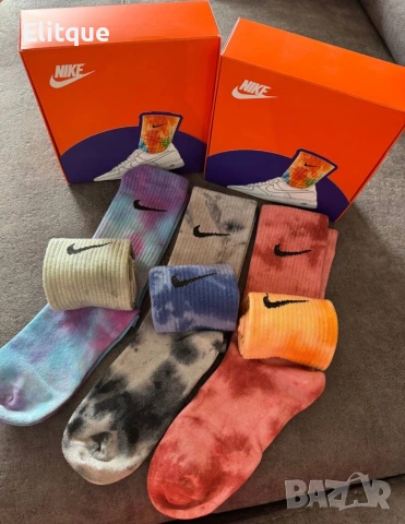 унисекс цветни дълги чорапи в кутия ,6 чифта nike