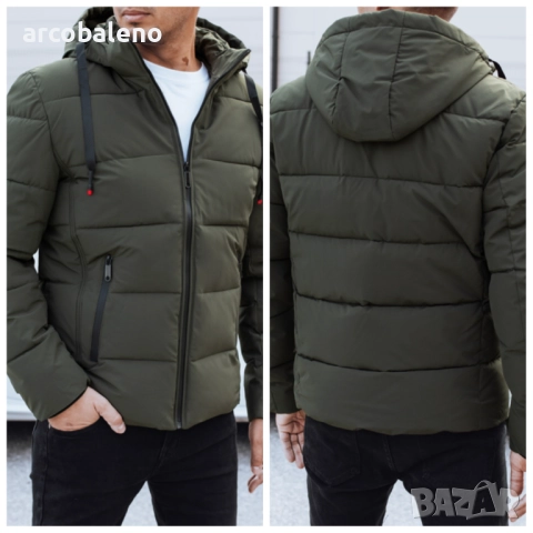 Мъжко зимно ватирано яке с качулка, 4цвята , снимка 3 - Якета - 52259354