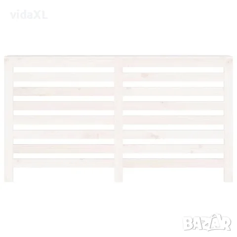 vidaXL Параван за радиатор бял 153x19x84 см борово дърво масив, снимка 5 - Паравани - 56148038
