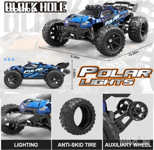 Мощна 4WD Количка Woquma 40кмч Мащаб 1 към 14 Пълен комплект с 2 комплекта гуми  , снимка 5 - Коли, камиони, мотори, писти - 53206072