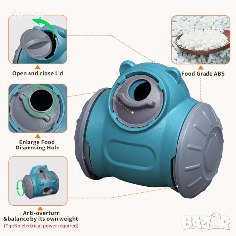 Akssup Интерактивна играчка за кучета, пъзелс с форма на роботу, търкалящ се дозатор за лакомства, снимка 2 - За кучета - 44435261