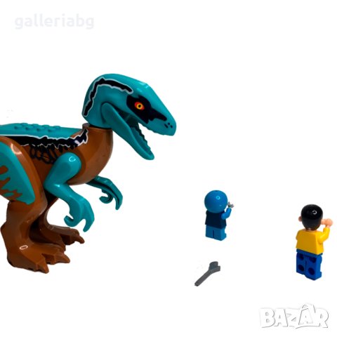 Конструктор на динозавър Велоцираптор със звук и две фигурки, снимка 3 - Конструктори - 40289128