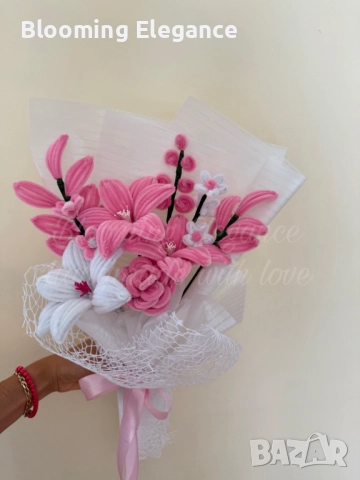 Вечен букет „Нежност“, снимка 3 - Изкуствени цветя - 51865380