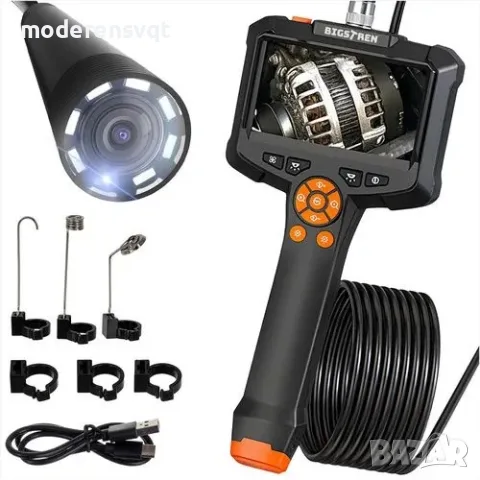 Безжичен ендоскоп с 5 м кабел, Full HD, IP67 и 8 LED инспекционна камера за диагностика