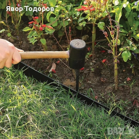 Комплект гъвкав градински бордюр 20м с 60 фиксиращи щифта, Височина 4см, снимка 6 - Строителни материали - 53801419