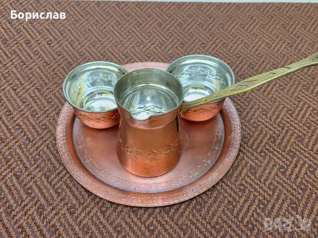 Меден комплект за кафе, снимка 6 - Антикварни и старинни предмети - 55930737