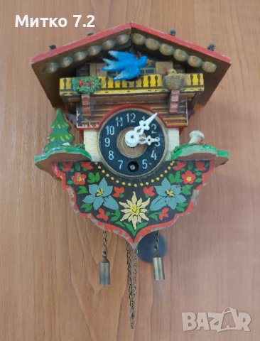 малък стенен часовник - Шварцвалд , снимка 4 - Антикварни и старинни предмети - 39930177
