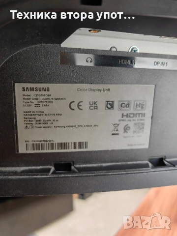 Монитор Samsung LC27G75TQS, снимка 3 - Монитори - 52825991