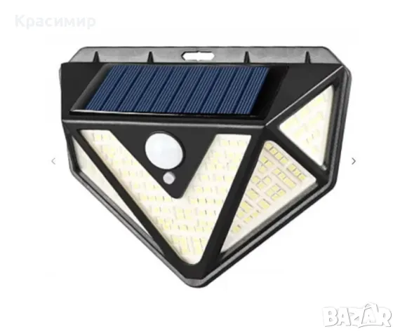 Соларна LED ЛАМПА за външно осветление, Стенна, 33W, Със сензор за движение, 3 РЕЖИМА, снимка 1