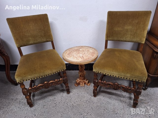 два броя столове с дърворезба , снимка 4 - Столове - 44261635