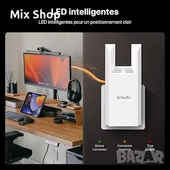 Нов WiFi репитър Tenda, WiFi усилвател N300, WiFi екстендър, снимка 5 - Друга електроника - 55741296