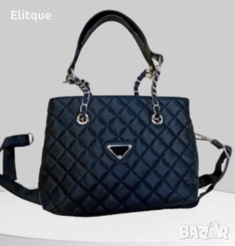 Стилна дамска ежедневна чанта с къса и дълга дръжка, снимка 3 - Чанти - 52855093