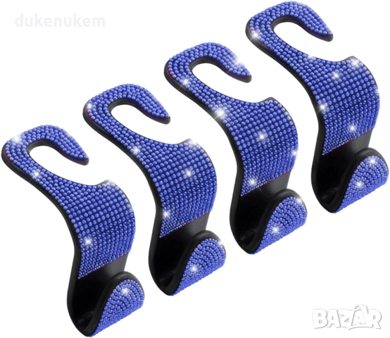 Комплект 4 бр. блестящи куки за автомобилна седалка , снимка 4 - Аксесоари и консумативи - 51754261