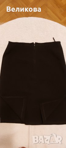 Черна права пола с цепки, снимка 5 - Поли - 35673693