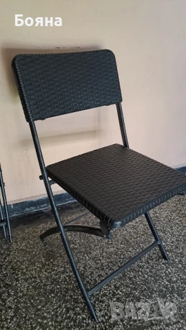 Сгъваеми столове ПВЦ ратан-2 бр., снимка 4 - Градински мебели, декорация  - 51327518