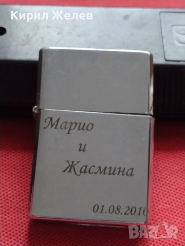 БЕНЗИНОВА МЕТАЛНА ЗАПАЛКА  МАРИО и ЖАСМИНА 01.08.2010г. ЗА КОЛЕКЦИОНЕРИ РАБОТИ 34025, снимка 1 - Запалки - 39074105