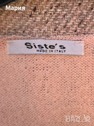 Красиво италианско от плат и плетка сако за вечер с пайетки на ревера. Размер 3, снимка 5 - Сака - 48202030